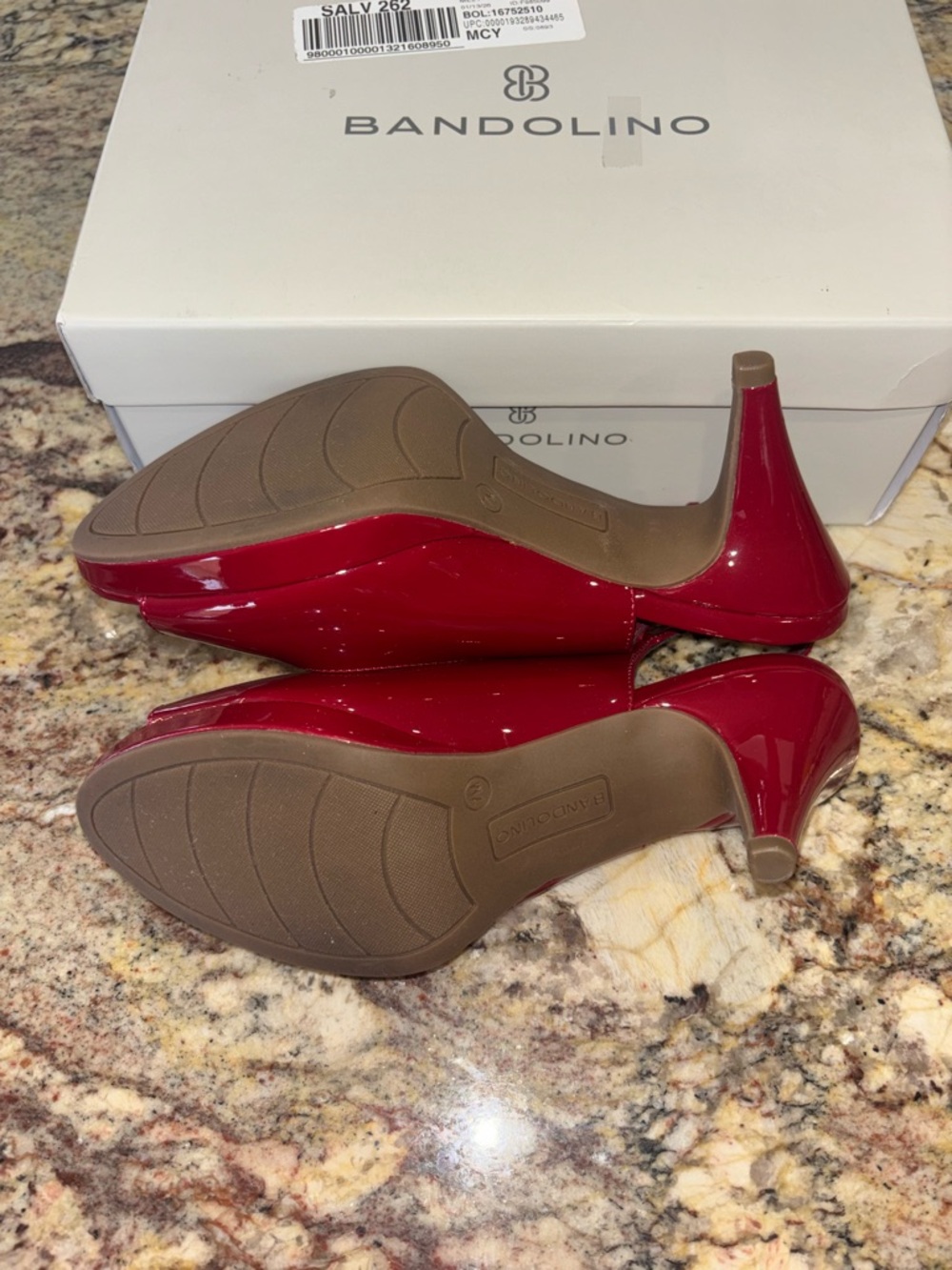 Bandolino Red Patent Slingback Peep-Toe Heels 👠 NIB - Picture 5 of 9